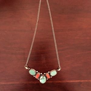 Silver and turquoise necklace